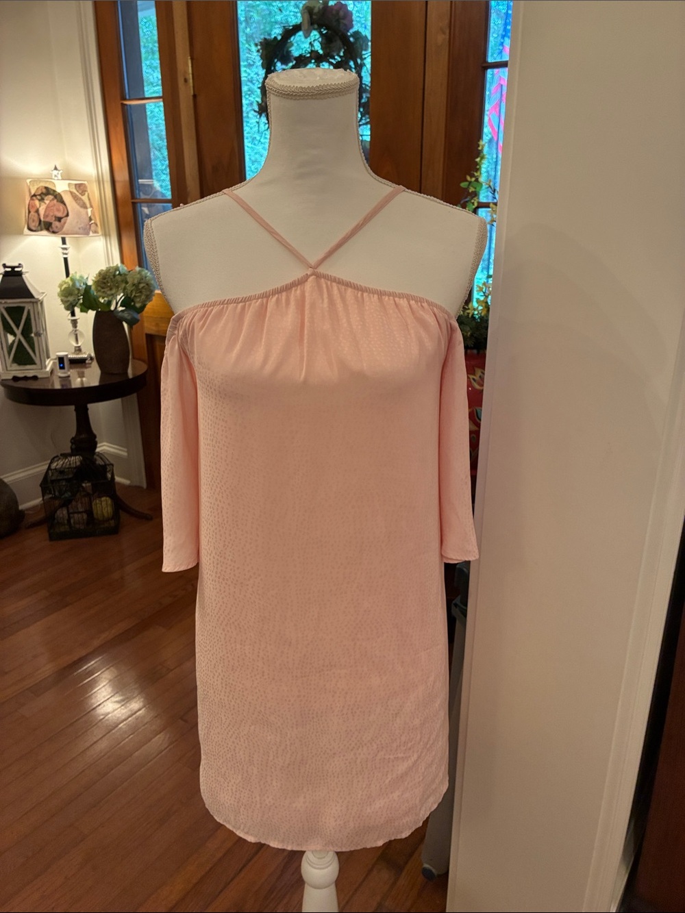 Show Me Your MuMu Light Pink Flutter Sleeve Dress Lindsay Halter Dress